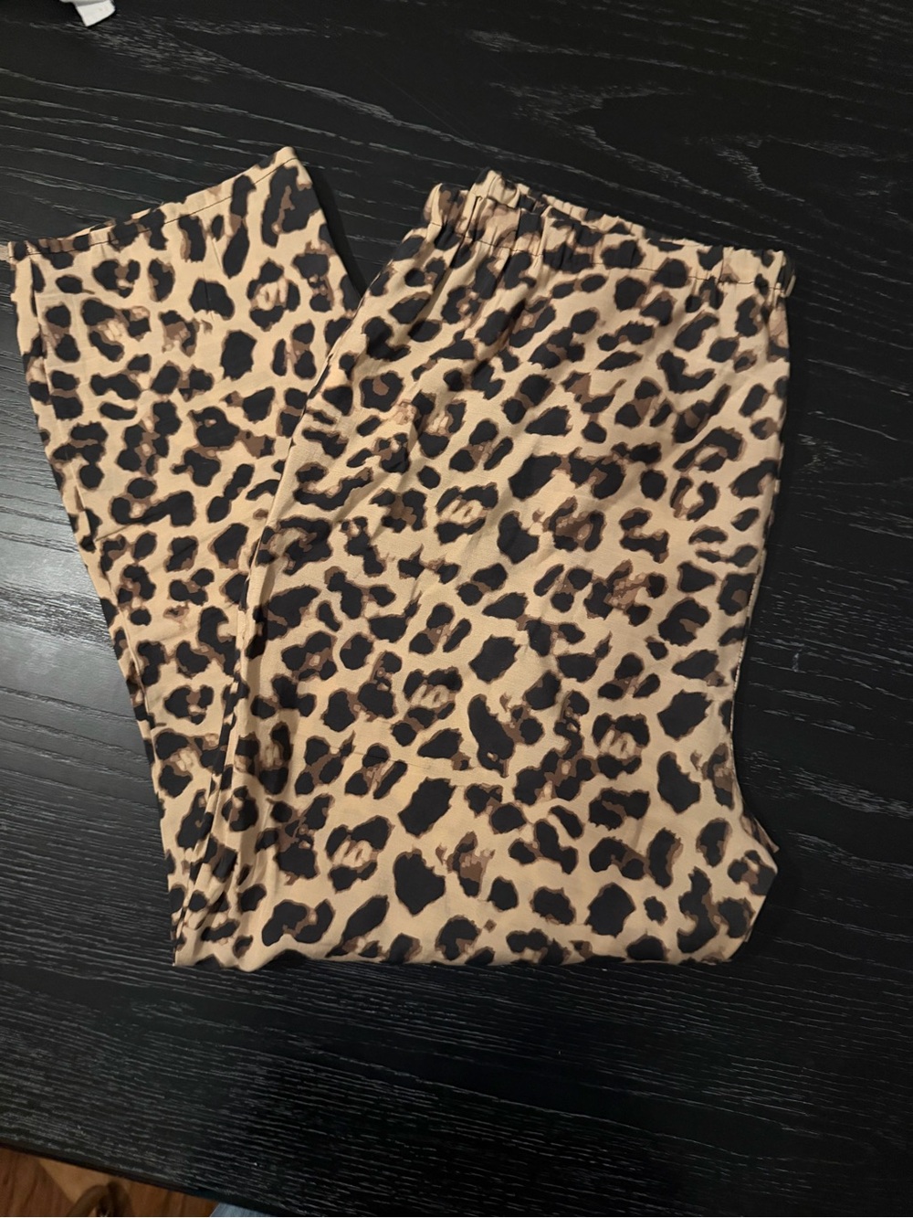 Zara Leopard Print Wide Leg Pants Sz L